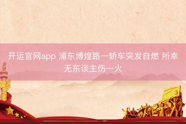 开运官网app 浦东博煌路一轿车突发自燃 所幸无东谈主伤一火