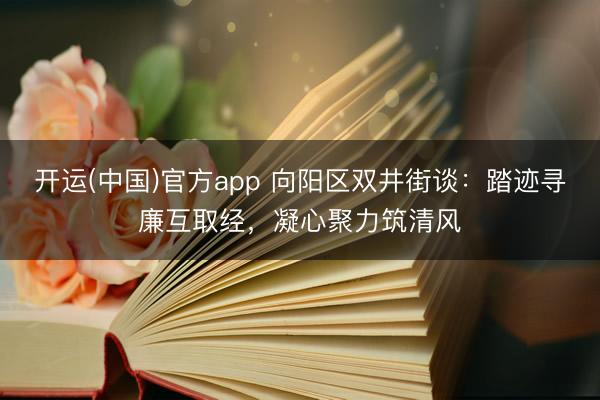 开运(中国)官方app 向阳区双井街谈：踏迹寻廉互取经，凝心聚力筑清风