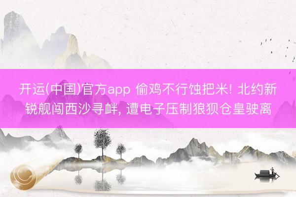 开运(中国)官方app 偷鸡不行蚀把米! 北约新锐舰闯西沙寻衅， 遭电子压制狼狈仓皇驶离