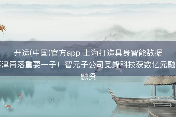 开运(中国)官方app 上海打造具身智能数据要津再落重要一子！智元子公司觅蜂科技获数亿元融资